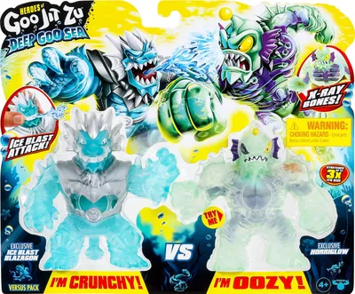 Produktbild von Moose Toys 42629 - HEROES OF GOO JIT ZU - Deep Goo Sea - "Battle-pack"- Ice Blast Blazagon vs Horriglow