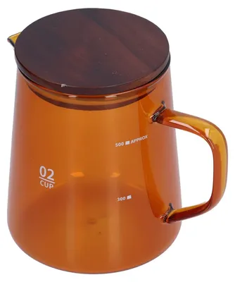 Obrázok produktu pre Sklenená kávová kanvica s dreveným vekom, 500 ml