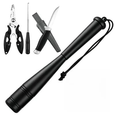 Imagen del producto de Conjunto de 4 herramientas para pesca de carpas, de acero inoxidable, que incluye: un descaleador, un extractor de anzuelos, un cuchillo para filetear peces, y... (la frase está incompleta)