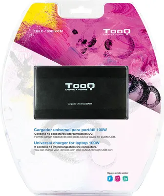 Productafbeelding van Laptopladerkabel TooQ TQLC-100BS01M, universeel, 100W