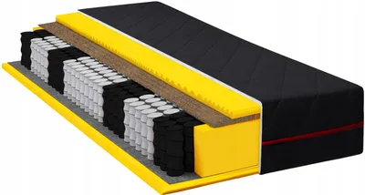 Produktbild von Matratze 90x200 cm, H3 und H4 in Einer Matratze, Taschenfederkern mit Kokos, waschbarer Premium Bezug, ca. 24 cm Hoch, Doppelseitig