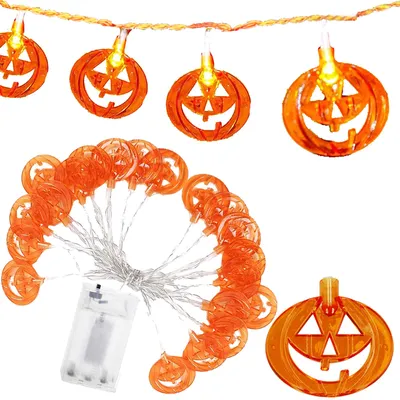 Productafbeelding van Halloween Decoratie - Lichtslingers - Slinger - Verlichting - Pompoen - 20 LED