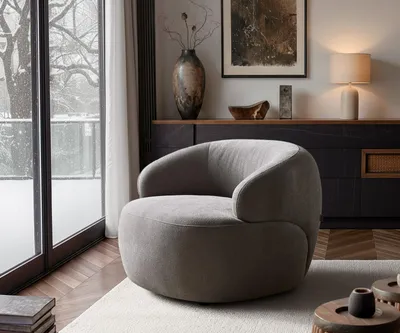 Produktbild von DELIFE Loungesessel Nova 88x88 cm Strukturstoff Soft Grau