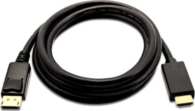 Produktbild von V7 DisplayPort zu HDMI, 2 Meter, schwarz, 2 m, DisplayPort, HDMI, Männlich, Männlich, Gerade