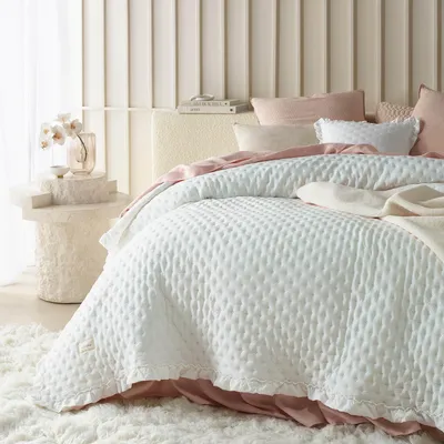 Zdjęcie produktu dla Narzuta 240 x 260 cm, ecru, bawełna, do sypialni