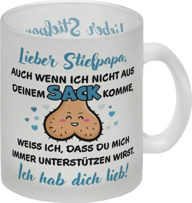 Produktbild von Stiefpapa, ich hab dich lieb Glas Tasse mit Spruch