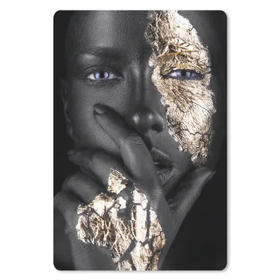 Produktbild von MuchoWow® Mauspad Mousepad Frau - Gold - Schwarz - Make-up - Luxus 40x60 cm - Mousepads - Maus Mat - Pad - Mausunterlage - Schreibtisch Accesoire
