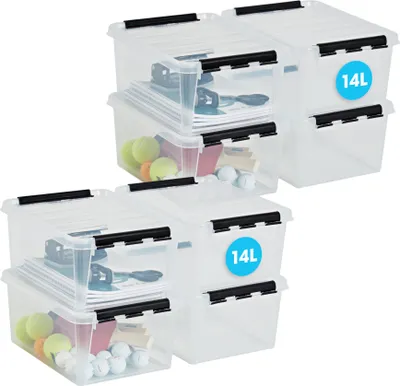 Produktbild von 8er-Set SmartStore Aufbewahrungsbox – 14L mit Deckel Classic