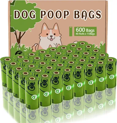 Productafbeelding van Hondenpoepzakjes - 600 stuks - 40 rollen van 15 - groen - 31 x 22 cm - PE