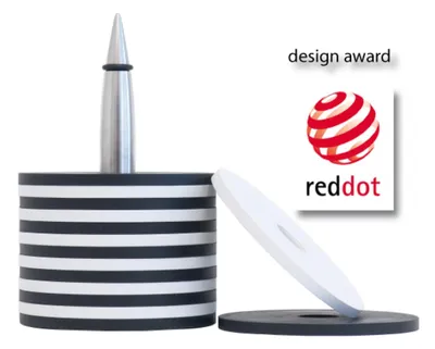 Produktbild von Glasuntersetzer SALUTE 12er Set ARTIKEL-Design schwarz weiß