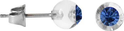 Produktbild von Chirurgenstahl Ohrstecker mit transparenter Acrylkugel Farbe - Transparent/Blau