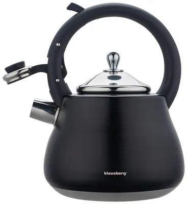 Image de Bouilloire Klausberg en Acier Inoxydable Noir avec Sifflet 2.8L