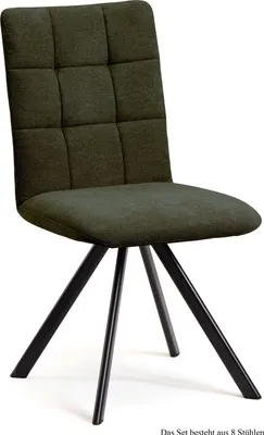 Produktbild von Esszimmerstuhl drehbar (8er-Set) Despa 47x91x60 Schwarz/Khaki