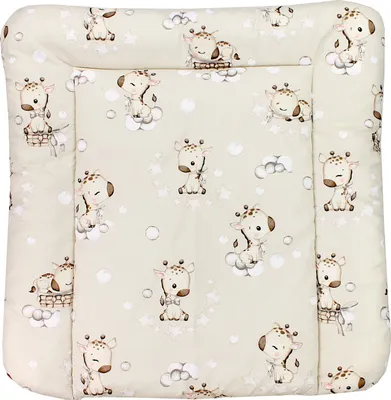 Produktbild von TupTam Baby Wickeltischauflage mit Baumwollbezug Gemustert, Farbe: Giraffe/ Beige, Größe: 70 x 60 cm