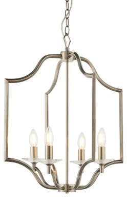 Immagine prodotto di Lampada a sospensione LAINEY in ottone anticato, 4xE14x15W, metallo, dimensioni: 100x48x48 cm, IP20, Endon
