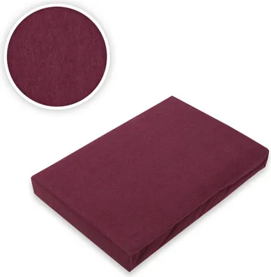 Produktbild von Jersey Spannbettlaken Bordeaux in verschiedenen Grössen 60 x 120 - 70 x 140 cm