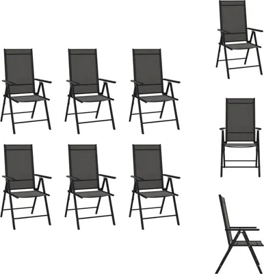 Produktbild von vidaXL Gartenstühle Klappbar 6 Stk. Textilene Schwarz -  Gartenstühle