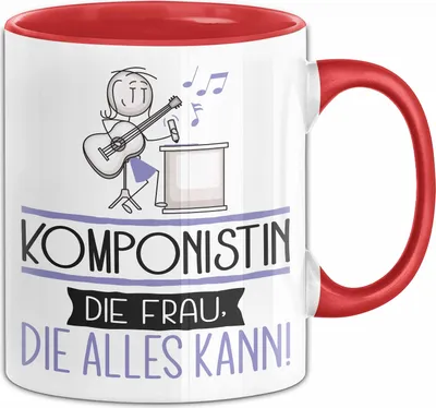 Produktbild von Komponistin Geschenk Tasse Becher Die Frau Die Allen Kann Geschenkidee für eine Komponistin Lustig (Rot)