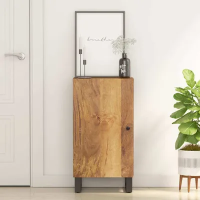 Image de Meuble de rangement exclusif - Buffet avec porte, dimensions 40x31x75 cm, en bois massif de manguier