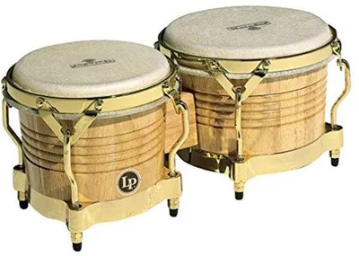 Produktbild von Bongo Holz mit goldener Hardware - Ideal für Latin Percussion
