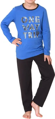 Produktbild von Jungen Pyjama langarm in tollen Farben und mit coolem Motiv - 212 501 10 703 ; blau , 140