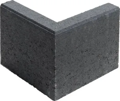 Produktbild von Beton Rasenbordstein-Ecke 90° anthrazit einseitg gefast 25 cm x 5 cm x 20 cm