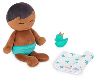 Obrázek produktu pro LullaBaby, koupelová panenka pro chlapce, s měkkým plyšovým tělem, ideální pro hraní ve vodě