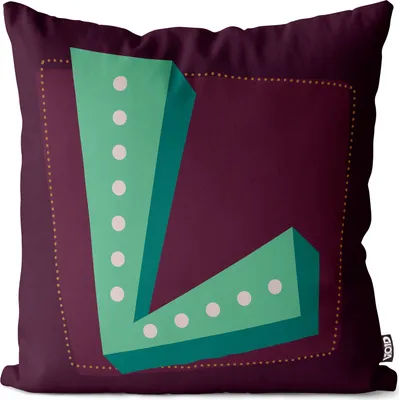 Produktbild von VOID L Buchstaben Vintage Initialen Kissenbezug Kissenhülle Sofakissen Kissen Deko Outdoor-Kissen Dekokissen