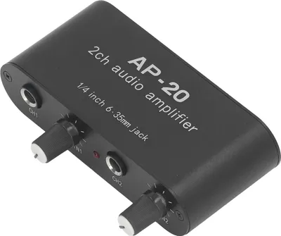 Zdjęcie produktu dla Niezależny dwukanałowy przedwzmacniacz dźwięku 1/4in 6.35mm 0 do 20db Wzmacniacz dźwięku Wzmacniacz do mikrofonu Instrument DC5V?12V