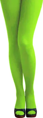 Produktbild von Oblique Unique y Strumpfhose für Damen Frauen 80s 80er 90s 90er Jahre Motto Party Fasching Karneval - neongrün