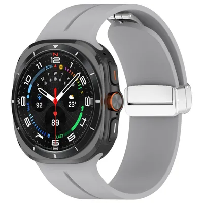 Obrázek produktu pro Pro Samsung Galaxy Watch Ultra 47mm Groove Silicone Strap Magnetic Buckle Grey