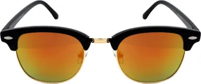 Produktbild von Browline Sonnenbrille Polarisiert Orange Verspiegelt Schwarz Gold Retro Vintage Design Brille Metallbrille Getönt Markenbrille