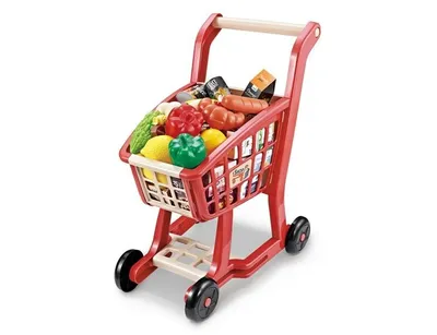 Immagine prodotto di ToyToyToy Carrello della spesa con alimenti 28 pezzi per la cucina delle bambole 525996