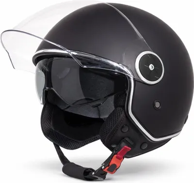Produktbild von VINZ Tobia Jethelm mit Doppelvisier | Roller Helm mit Sonnenblende | In Gr. XS-XXL | ECE 22.06  | Motorradhelm mit Visier |Viele Farben Erhältlich - Matt Schwarz | XL (61 - 62 cm)