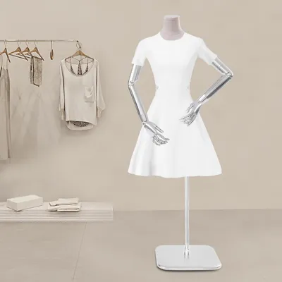 Immagine prodotto di Manichino da donna con altezza regolabile, braccia removibili e forma del corpo standard