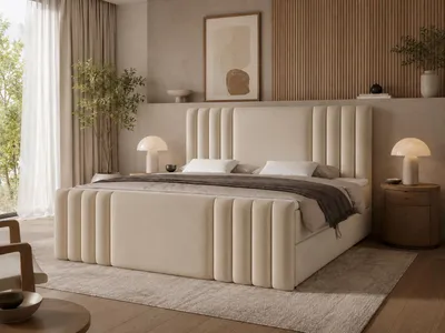 Produktbild von Emlar Boxspringbett Sava MAX 140x200 - Bett mit Matratze und Topper - Boxspringbett mit Bettkasten und Matratze - Boxspringbett Beige (Magic Velvet 2250)