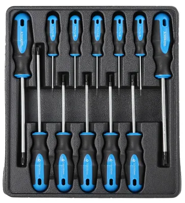 Produktbild von WeberTools WT-8465 T-Profil Schraubendreher Schraubenzieher Satz 12tlg S2 Chrom Vanadium