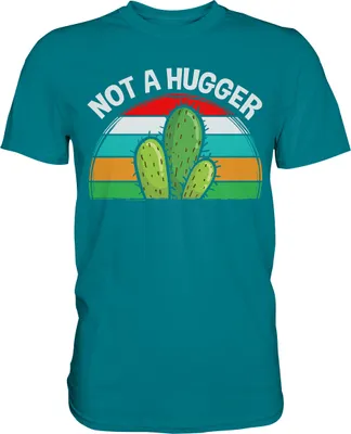 Produktbild von Keine Umarmung Lustiges Kaktus T-Shirt – Diva Blue / S