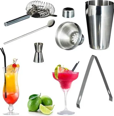 Produktbild von Famanu Cocktailset 5-teilig mit Shaker - Edelstahl