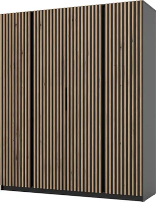 Produktbild von Masseno Drehtürenschrank CAGLIARI 200/239/61,9 cm 4-türig Schlafzimmer Schrank Kleiderschrank Schwarz