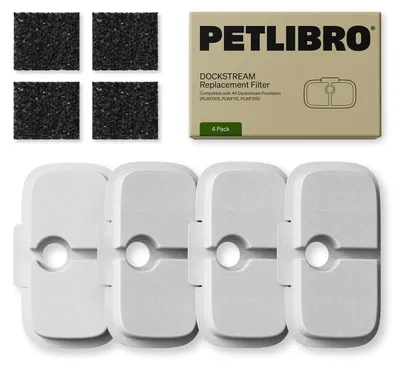 Imagen del producto de PETLIBRO, paquete de 4 filtros para bebedero automático para gatos Dockstream, modelo PLW