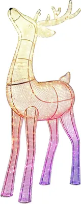 Immagine prodotto di Figura di renna natalizia luminosa - Decorazione esterna - 240 luci LED RGB - Altezza 125 cm - Luce bianca calda
