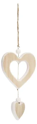 3 Herz-Anhänger aus Holz, Hängedeko für Hochzeit, 20x15 cm