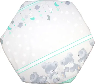 Produktbild von PRIMAWELA Spannbettlaken für Baby Kinder 6-eck Laufgitter Laufstall Matratze 105x120cm 4. Miki Bärchen