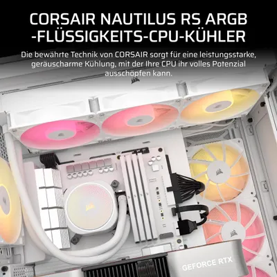Image de CORSAIR WAK NAUTILUS 360 RS ARGB Blanc, Radiateur 360mm