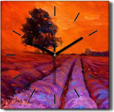 Produktbild von Coloray Hodiny Unikátní 30x30 cm  Tiché hodiny Pro obývací pokoj a kuchyň Nástěnné hodiny Plátno Černé ručičky hodin - Květinový strom