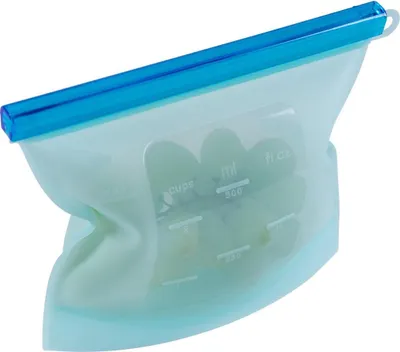 Produktbild von mixcover wiederverwendbarer Frischhaltebeutel aus Silikon mit Verschluss, auslaufsicher, nachhaltig, BPA-frei, 500 ml