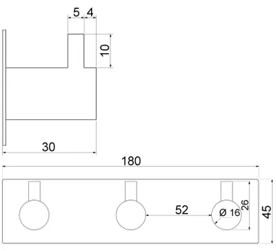Produktbild von Wandhaken doppelt, selbstklebend, 2 Stück, 180 x 45 x 29 mm, für Küche und Bad
