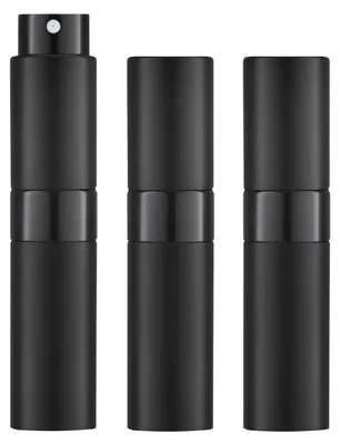 Zdjęcie produktu dla Pojemniki na perfumy, 8 ml (3 sztuki), mini butelki z atomizerem, wielokrotnego użytku, czarne