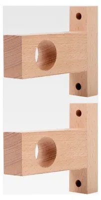 Produktbild von 2 Stück Gardinenstangenhalter für Duschvorhänge, stabile Holzhalter für Badezimmer und Wohnzimmer